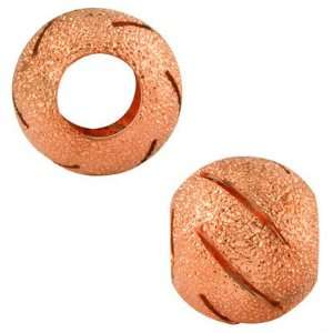  10mm Stardust Copper Etched Rondelle Large Hole Beads 