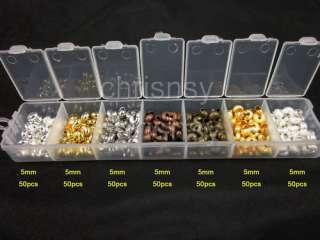 Compartment Storage Box with 5mm Crimp Beads Each Color 50pcs 
