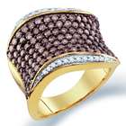 ApexJewels Brown Chocolate Diamond Ring Right Hand Band 10k Yellow 