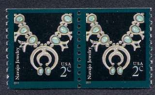 2011 Issue Coil 2c Navajo Jewelry Pair MNH Water Activated  