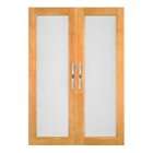 Solid Wood Closets DOMPS Doors with Frosted Glass, Maple Spice, 2 Pack