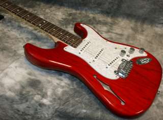 model g l s 500 semi hollow clear red body swamp ash with twin voice 