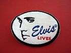 ELVIS LIVES HEAVY SEW ON PATCH  FOR HAT  SHIRT  COAT  PANTS ETC  GREAT 
