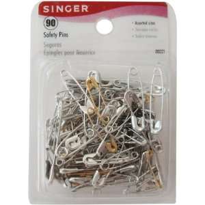  Singer Safety Pins Brass/Steel Size 00 2 90/Pkg 