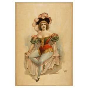 Historic Theater Poster (M), Woman wearing brief costume blue tights 