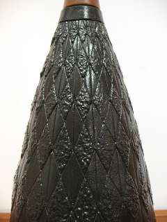 Vintage Abstract Stylized Black Pineapple Lamp Mid Century Modern 