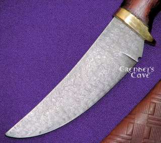 DAMASCUS HUNTING KNIFE Steel Blade Leather Sheath New  