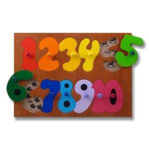  Kids Wooden Counting Numbers Puzzle: Toys & Games