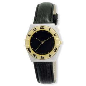   Unisex Two Tone Dress Watch with Leather Strap # 0058TX Watches
