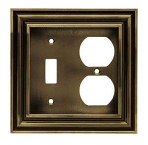 Tumbled Antique Brass Single Switch Duplex Wall Plate 022788647284 