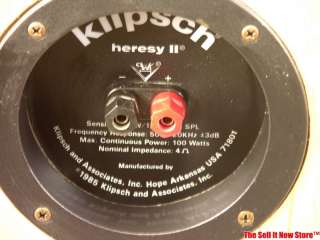   UNFINISHED 1986 Klipsch Heresy II horn loaded speakers loudspeakers
