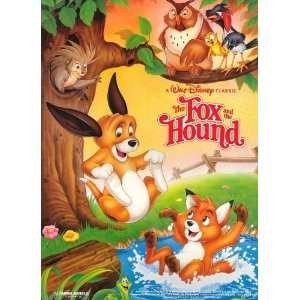  DISNEY THE FOX AND THE HOUND ORIGINAL MOVIE POSTER (FOLDED 