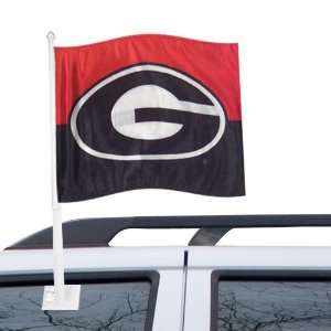  Georgia Bulldogs Red & Black Car Flag W/G Logo Sports 