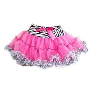  Pink Zebra Tutu with Ruffles and Bow Sk679xs Size X small 2t/3t [Toy