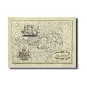  Antique Map Of Asia Giclee Print