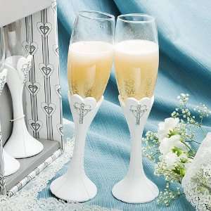  Wedding Favors Heart design champagne toasting flutes from 