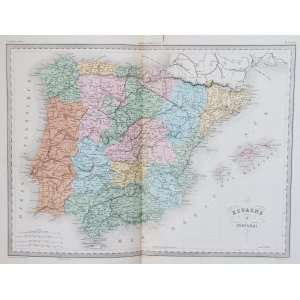  Huot Map of Spain and Portugal (1867)