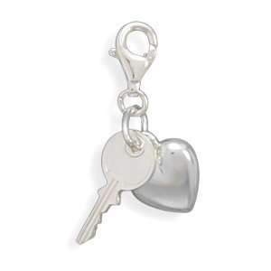  Heart and Key Charm with Lobster Clasp Jewelry