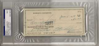   Clemente PSA/DNA Autographed Signed Personal Check Authentic Certified