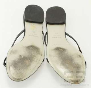 Dolce & Gabbana Black Patent Cut Out Flat Sandals Size 39  