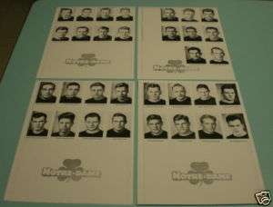 FOUR 1936 NOTRE DAME FOOTBALL TEAM ROSTER B&W PRINTS  