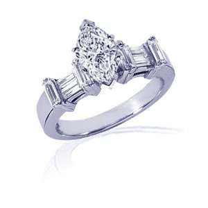   Marquise Shaped Halo Diamond Engagement Ring SI2: Fascinating Diamonds