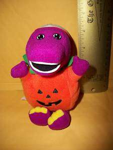 NEW Barney PUMPKIN Happy Halloween STUFFED Book PLUSH  