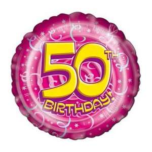 Partyexplosion Pink 50Th Birthday 18 Inch Foil Balloon : Toys & Games 