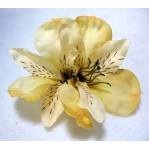  Cream Alstroemeria Flower Hair Clip 