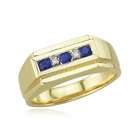 MyJewelryBox Sapphire Ring with Diamonds in 10K White and Pink Gold 