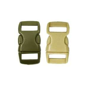  Mix of 100 Olive Drab & Tan 3/8 Buckles (50 Olive Drab/50 