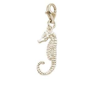   Charms Seahorse Charm with Lobster Clasp, Gold Plated Silver Jewelry