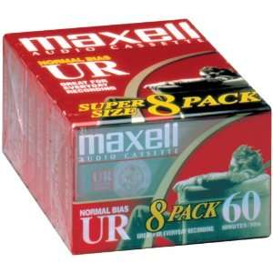  New MAXELL 109085 NORMAL BIAS AUDIO TAPES (60 MIN, 8 PK 