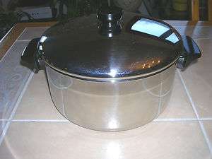 VINTAGE REVERE WARE STAINLESS STEEL 4 1/2 QT CLINTON ILL USA STOCK POT 