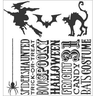   Tim Holtz Cling Rubber Stamp Set Halloween Silhouettes 