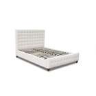 Diamond Sofa Modern Zen Tufted King Bed in White Bonded Leather