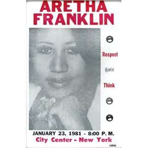  Aretha Franklin NY 1981 14 X 22 Vintage Style Concert 