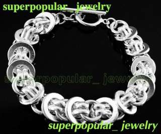 multi Circle Link Bracelet silver B419Q  