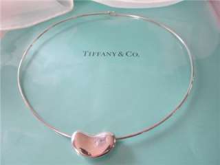   Co. Elsa Peretti Large Bean Oval Slide Choker Sterling Silver Necklace