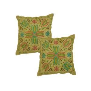  2 Pcs Cotton Handmade Embroidery Ethnic Pillow Cushion 