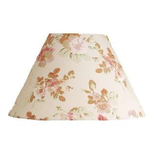 Laura Ashley SLE25117 Stowe 17 in. Wide Floral Lamp Shade, White, Pink 