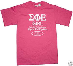 Sigma Phi Epsilon   SigEp   Pink Supporter Tee S/M  