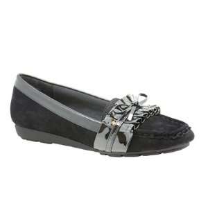   Shoes 45302 Black Velvet Suede/Black Patent Womens Genie Loafer Baby