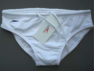 NWT Speedo Mens Bikini Brief Swimsuit White L 30 32  