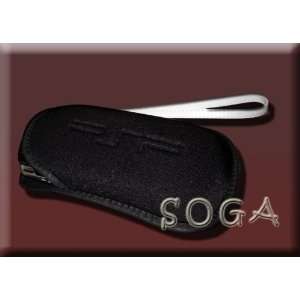   BLACK SOFT POUCH CARRY CASE BAG GLOVE FOR SONY PSP + STRAP: Automotive