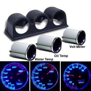 Eautolight Universal Smoke 7 Color Gauges Water Temperature + Oil Temp 