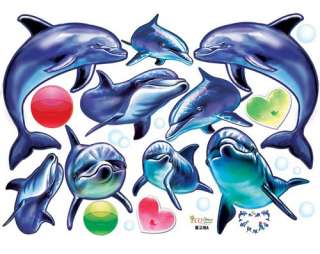 Dolphins KIDS Adhesive Removable Wall Home Decor Accents Stickers 