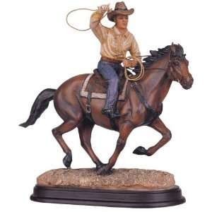  Cowboy Lassoing Collectible Western Rodeo Figurine 