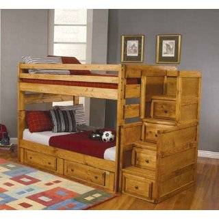 Stair Step Bunk Bed with 3 Drawer Bunk Pedestal:  Home 