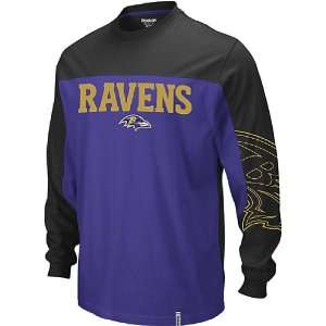  Reebok Baltimore Ravens Arena Long Sleeve Shirt Sports 